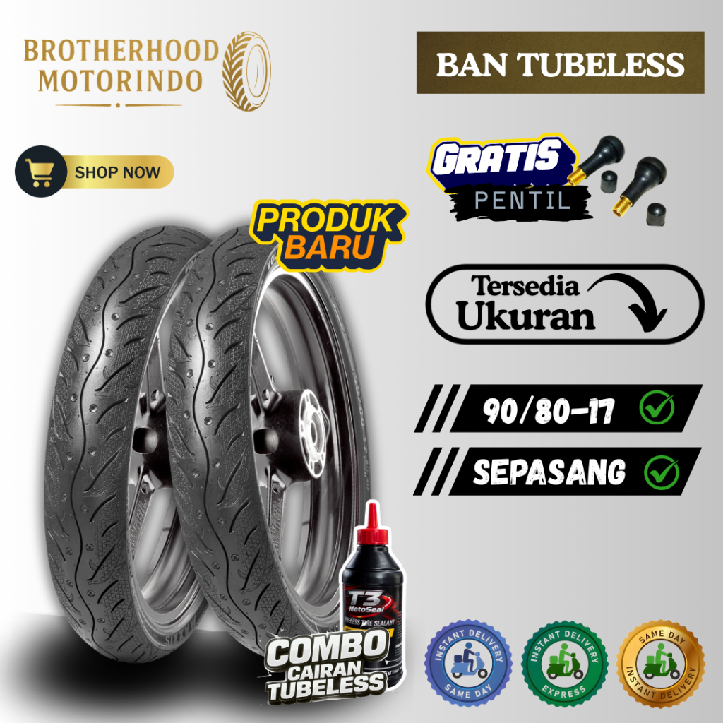 (PAKET SEPASANG) BAN MAXXIS VOLANS (90/80-17 / 90/80 17) BAN TUBLES RING 17 /  MAXXIS MA-FD / MA FD 