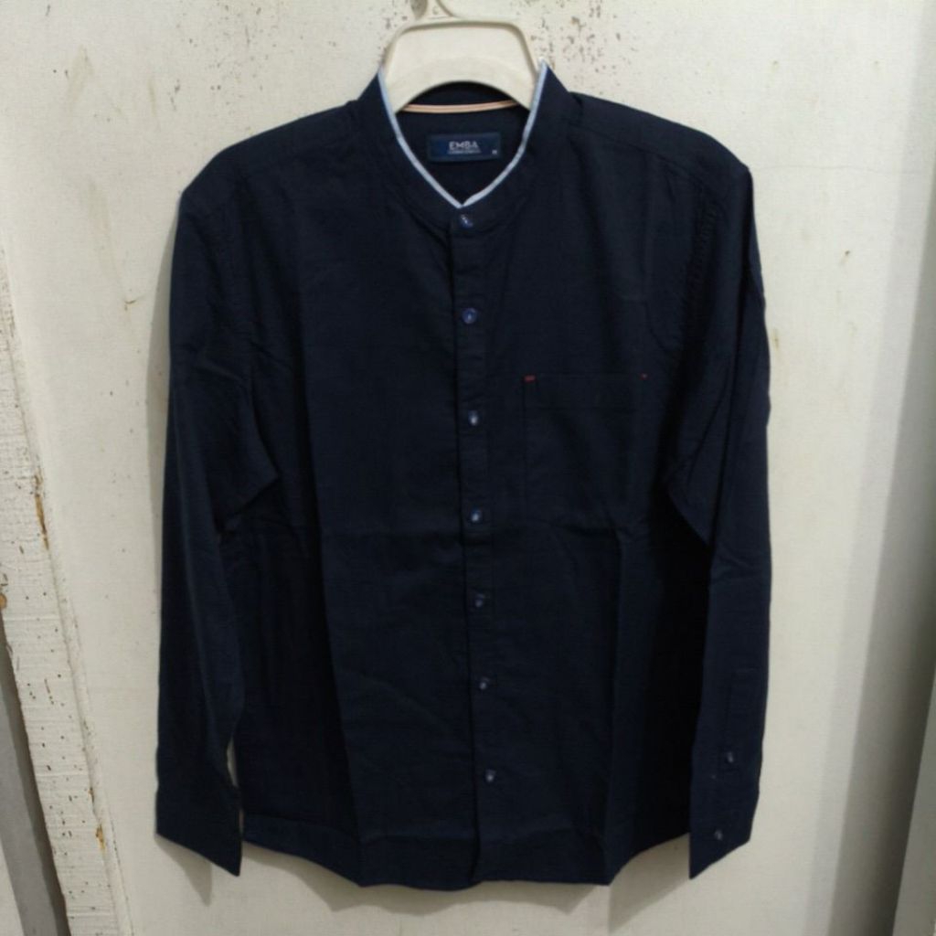 KEMEJA EMBA ORIGINAL/Kemeja panjang semi formal/Kemeja panjang navy  emba original/ Kemeja emba orig