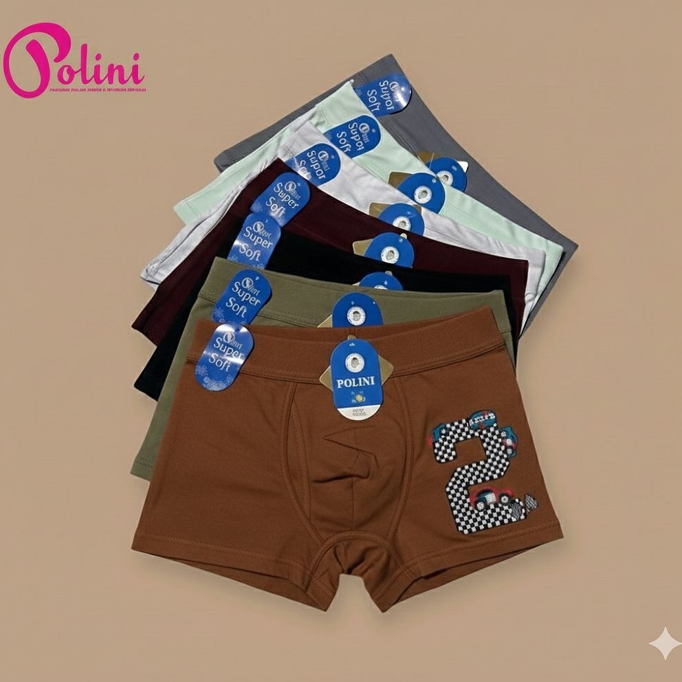 12pcs | Dalaman Boxer Rajut Anak Cowo Polini  505 Karet Pinggang - Boxer Anak laki laki / Celana Dal