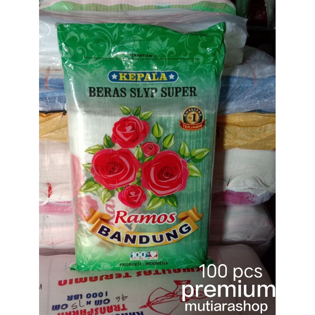 Karung Beras Ramos Bandung 25 Kg isi 100 pcs | Karung Laminasi Bunga Premium