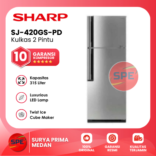 KULKAS SHARP SJ 420 GPSD LEMARI ES 2 PINTU SJ420GPSD SJ 420GPSD PLASMA