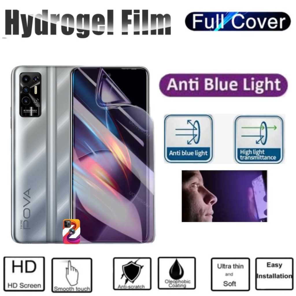 Anti gores Hydrogel jelly blue light clear Tecno Pova 2 pelindung layar hp