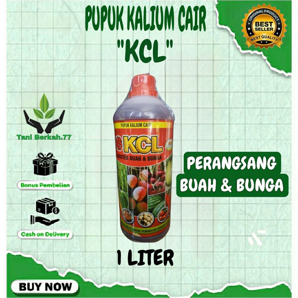 Pupuk Kalium Cair Kcl Kemasan 1 Liter Obat Vitamin Perangsang Buah & Bunga