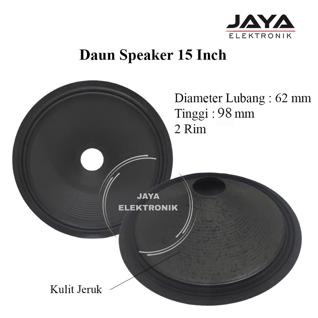 Daun Speaker 15 Inch ACR 15600 Diameter Lubang 62 mm Tinggi 98 mm 2 Rim Import