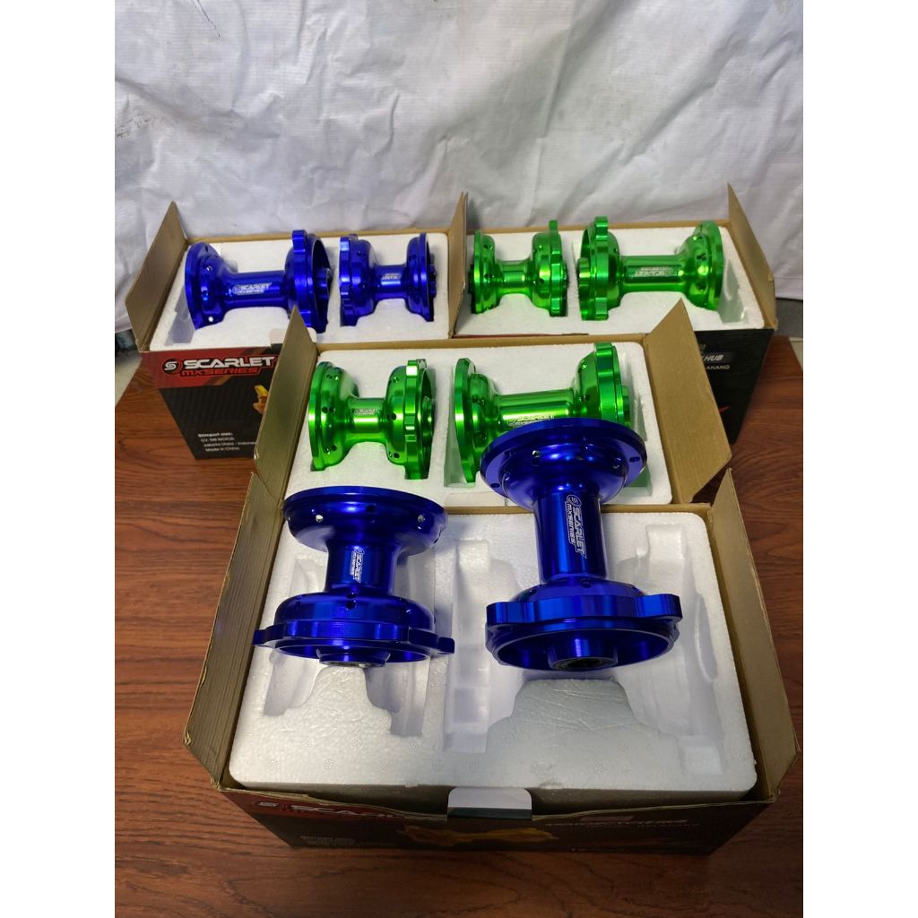Tromol KLX CNC Merk Scarlet Warna Biru dan Hijau Trombol Offroad KLX / D-Tracker 150 Series