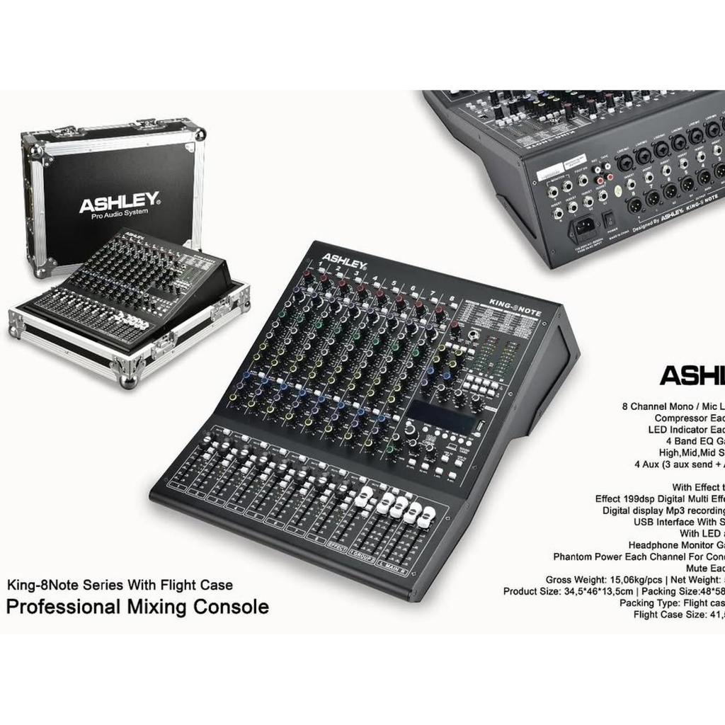MIXER ASHLEY KING8NOTE / ASHLEY KING8 NOTE / ASHLEY KING 8 NOTE / MIXER ASHLEY 8 CHANNEL ORIGINAL  F
