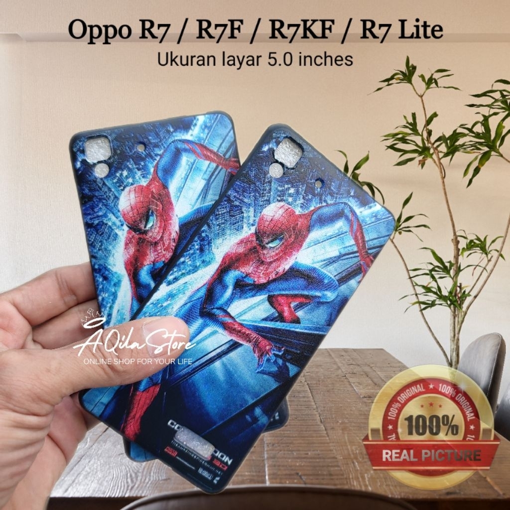 Case Karakter  Oppo R7 / R7F / R7KF / R7 Lite  Layar 5 Inch Softcase Motif Spiderman Bahan Lentur