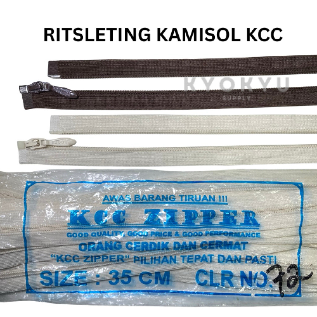 Ritsleting Kamisol KCC 14inch (35cm) / Open End Merk KCC 35 cm | Lusinan