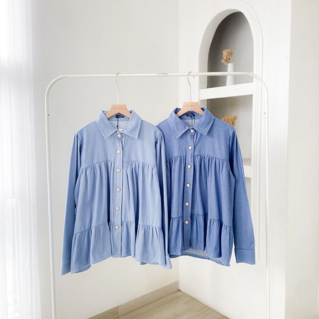 Ara Jeans Shirt Blouse Wanita Muslim Nudie Jeans – Atasan Kerja Casual Kekinian Bahan Adem Tidak Kak