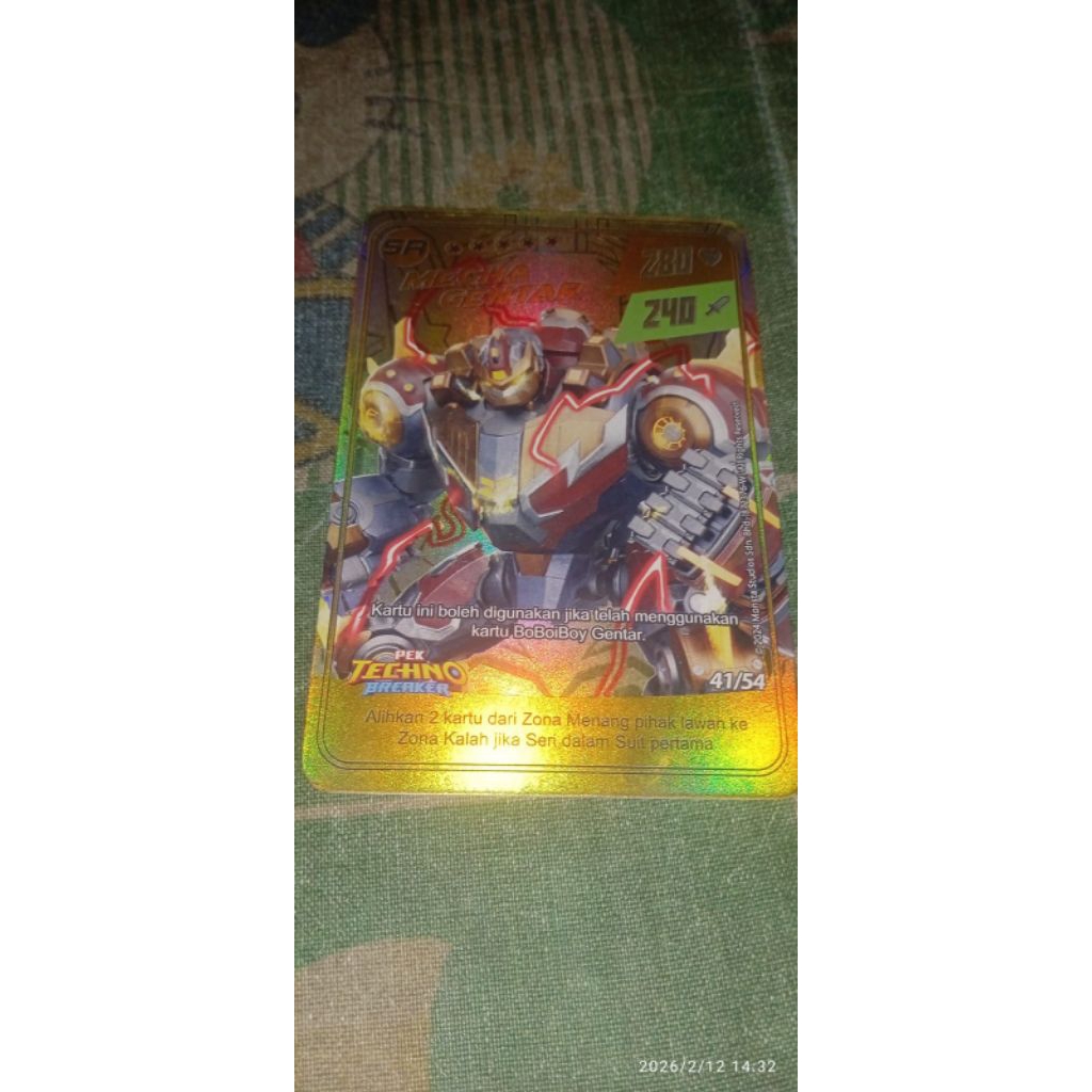 kartu BoBoiBoy pek techno breaker mecha gentar sr emas