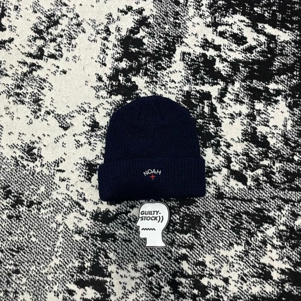 NOAH CORE LOGO BEANIE HAT NAVY