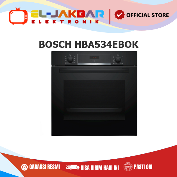 BOSCH HBA534EB0K Oven Tanam Built‑in Oven Hitam Serie 4