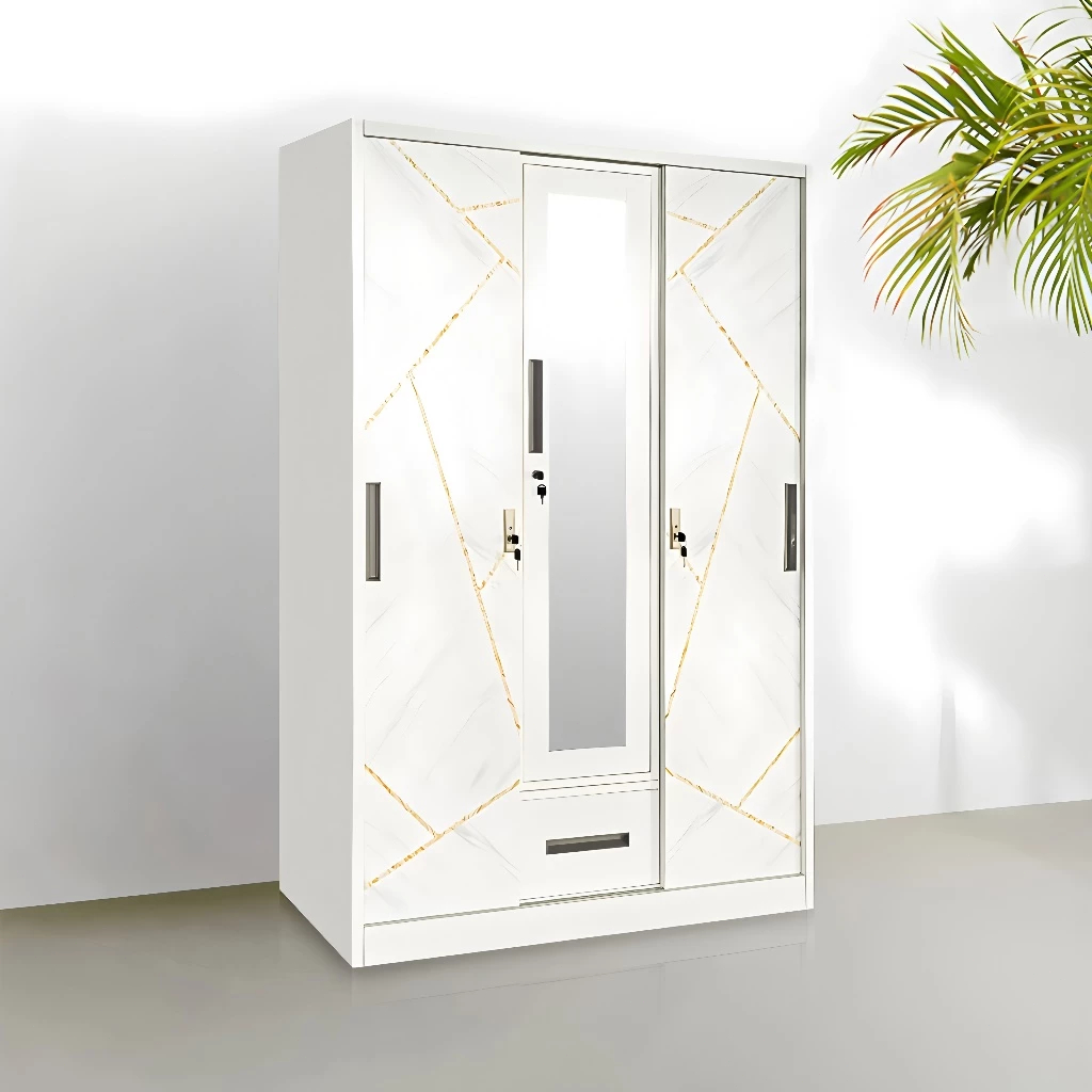 Lemari pakaian, lemari cermin, pintu geser, 3 lemari besi, lemari pakaian