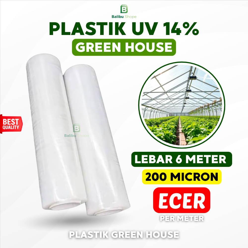 Plastik UV 200 Micron 14 % Lebar 6 Meter Green House