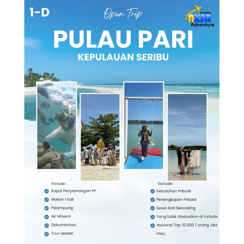 OPEN TRIP PULAU PARI 1 HARI