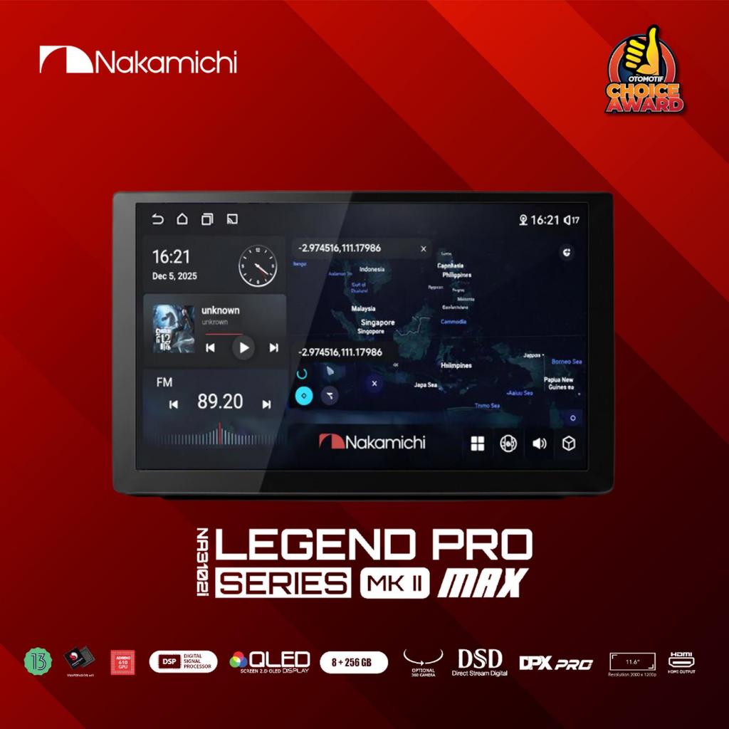 Nakamichi LEGEND PRO MKII MAX 11.6” inch 8/256 GB Head Unit Android NA-3102i Tape Floating MK2 NA310