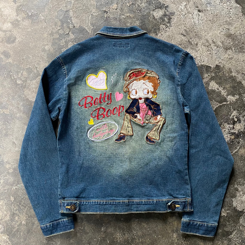 Betty Boop Embroidered Denim Jacket scnd prlvd original