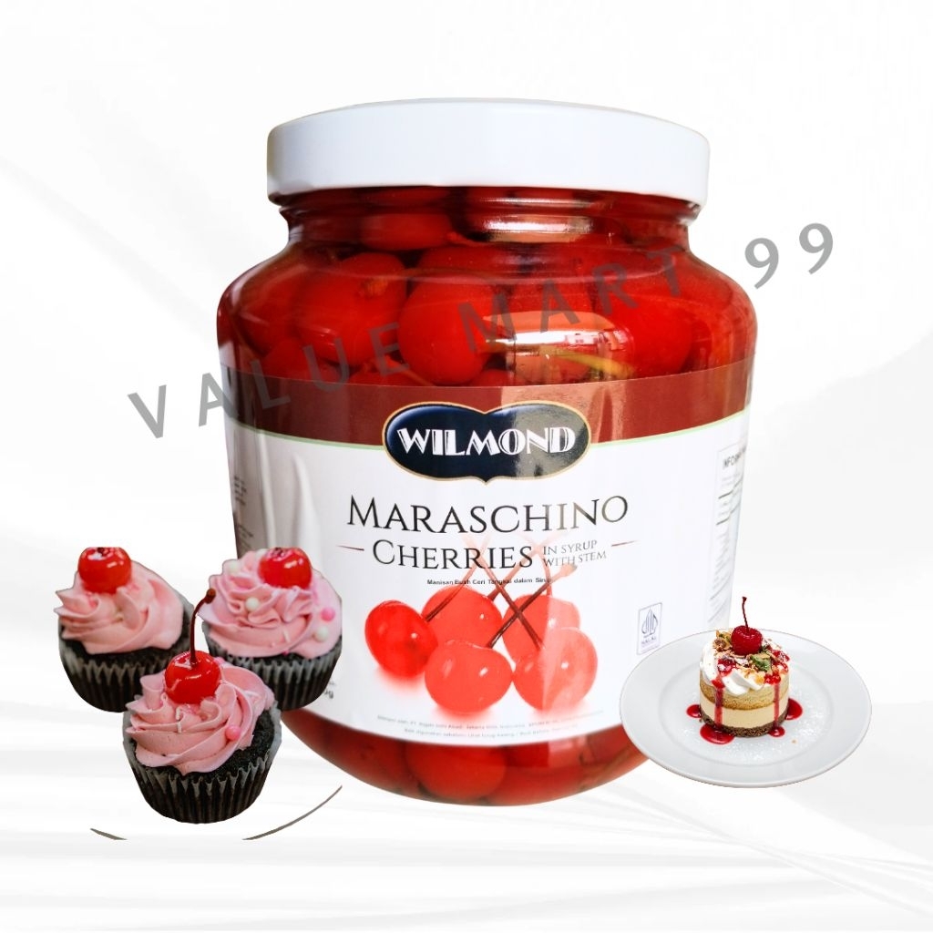 Wilmond manisan cherry tangkai per 100gr / 10 pcs