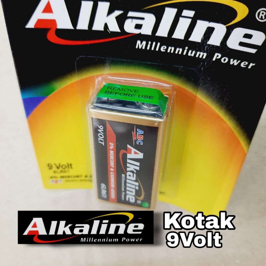 Baterai Alkaline kotak 9Volt Alkaline 9 Volt