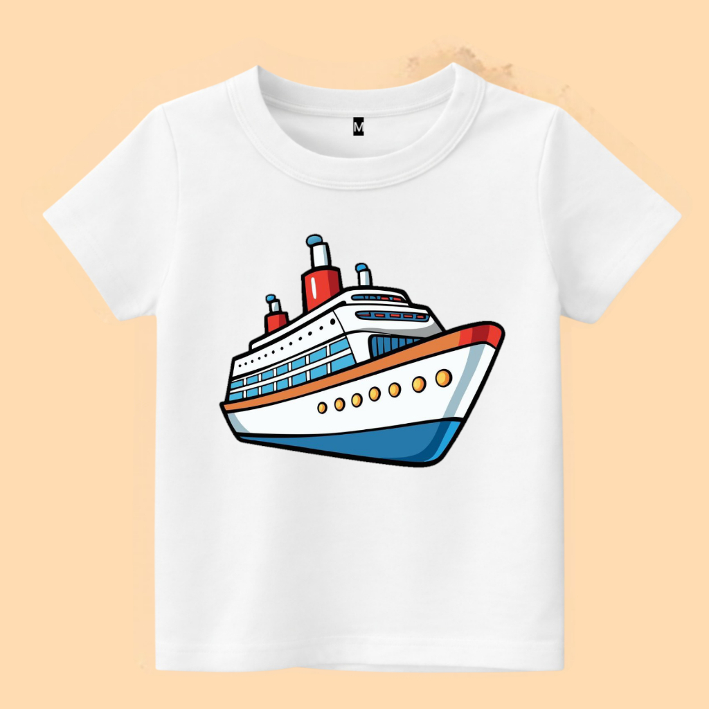 Baju kaos anak gambar kapal feri