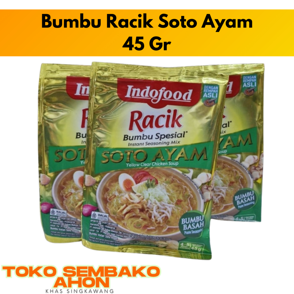 Bumbu Racik Soto Ayam 45 Gr | Indofood Racik / Racikan Soto Indofood / Bumbu Soto Instan / Bumbu Sot