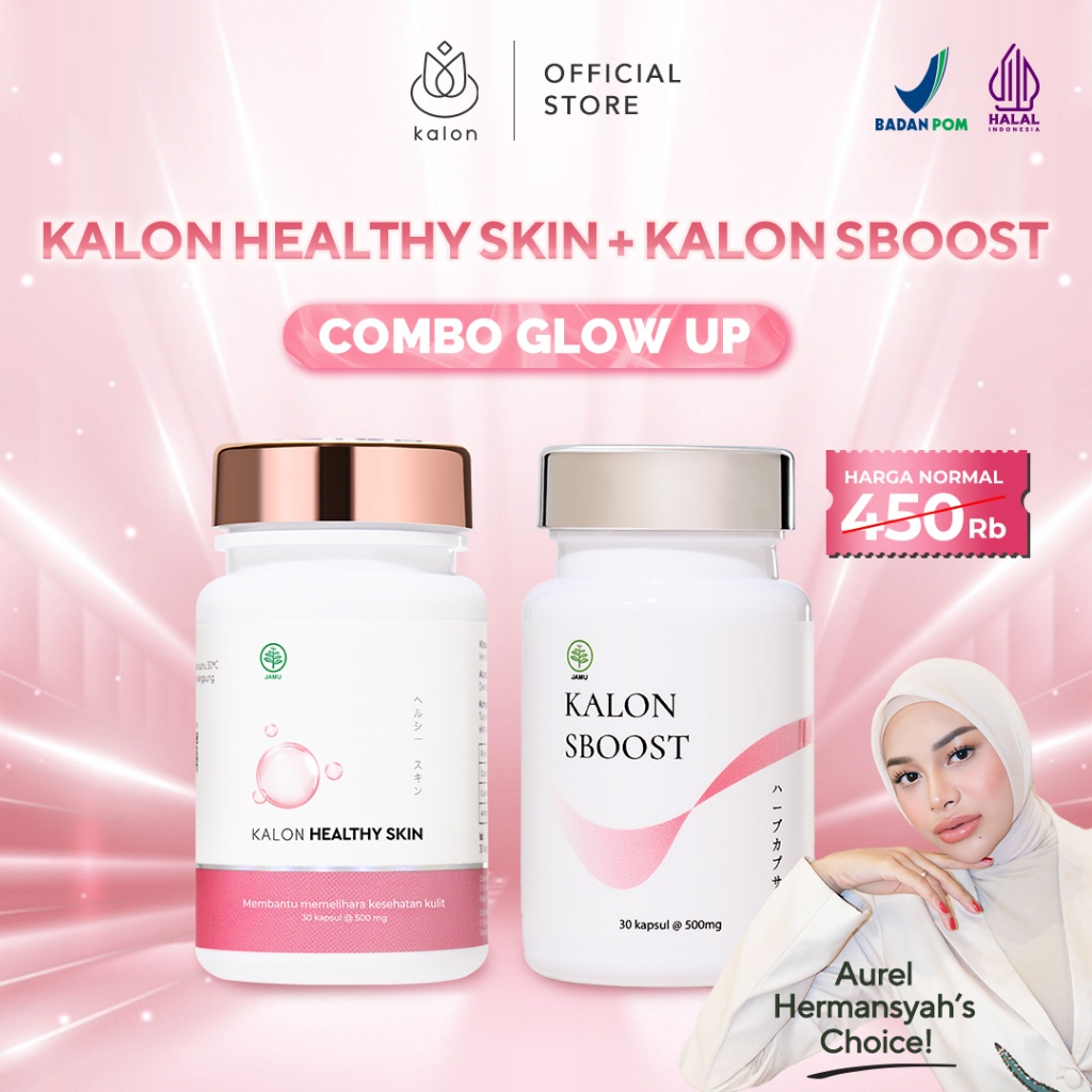 PAKET GLOW UP Kalon SBOOST & Kalon Healthy Skin Glow | Suplemen Pemutih Kesehatan Kulit BPOM