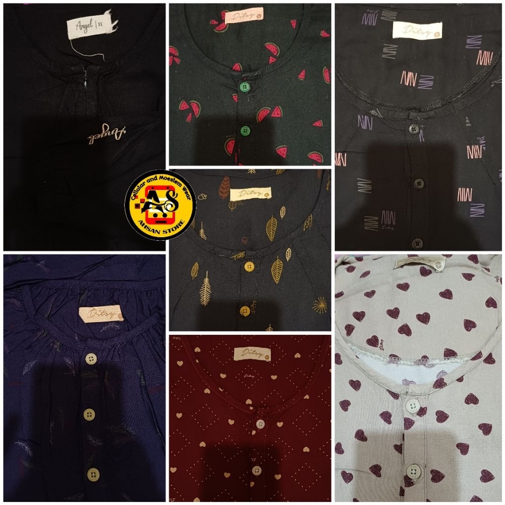 Preloved Homedress DITSY FLOKET NIGHTDRESS L HEART MOCCA SUMMER XXL JUMBO MEERA NAVY XL NIGHTGOWN MO