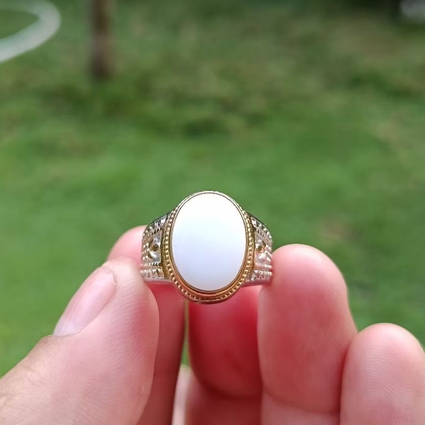 cincin batu akik Yaman abyad model simple original stone