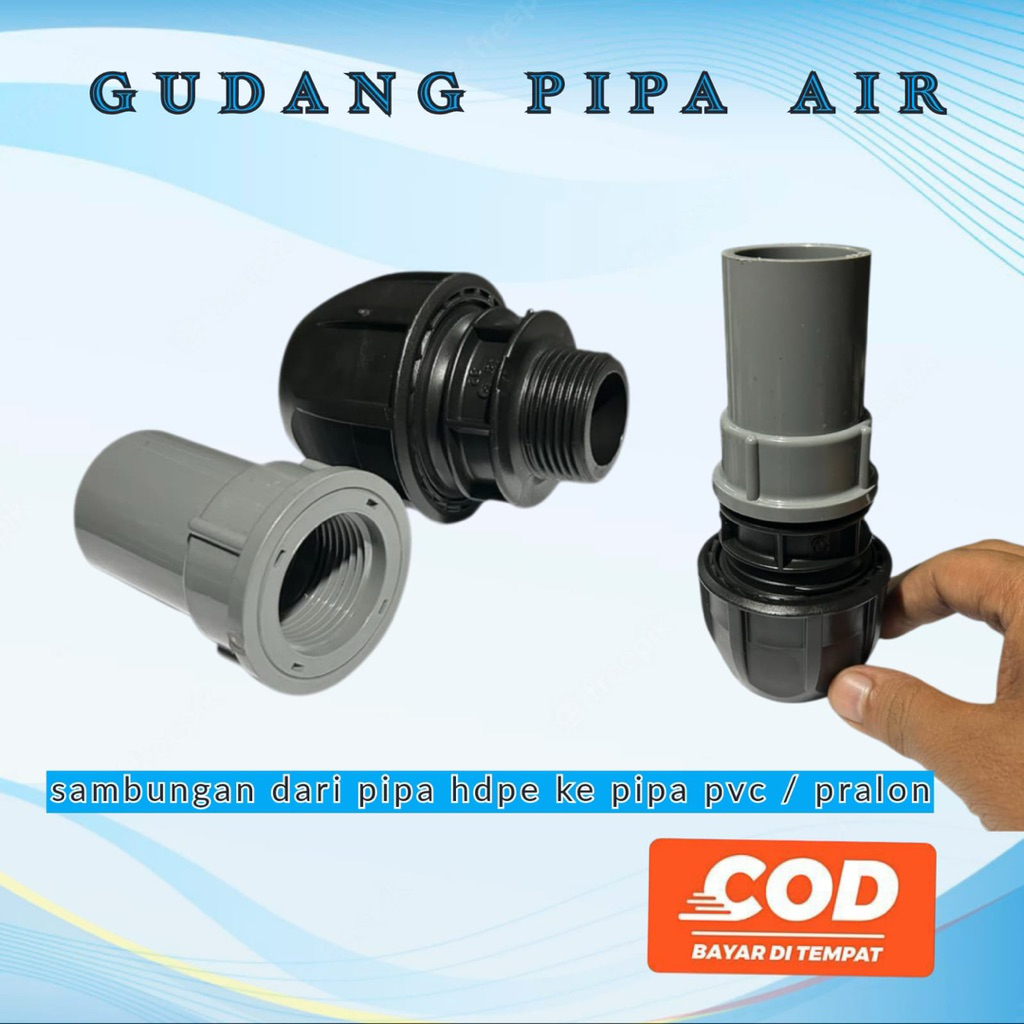 sambungan pipa hdpe ke pipa pvc 11/2 inch mta sok drat dalam pvc ukuran 11/2 inch