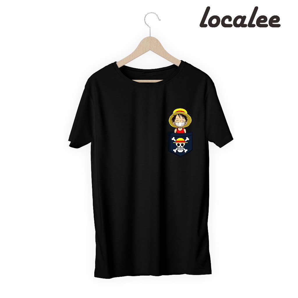 LUFFY POCKET TSHIRT/ LUFFY ONE PIECE POCKET/ KAOS UNISEX
