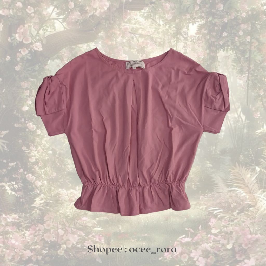 Atasan baju blouse pink wanita