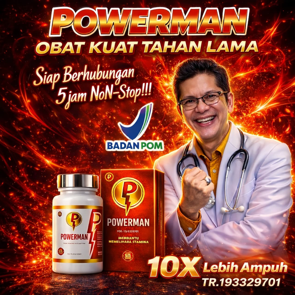 TERLARIS!! POWERMAN 0batkuat Herbal Kuwat Pria Tahan Lama Original 100% dengan Obat Kuat Stamina