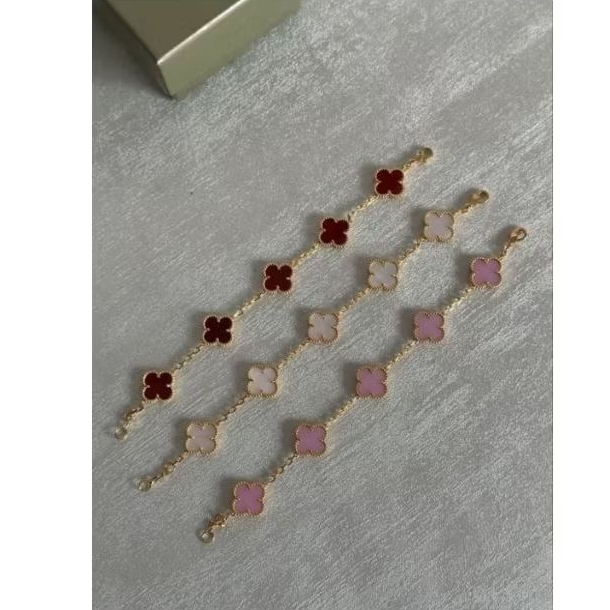 [READY & FULL SET] Gelang Titanium van cleef Anti Karat dan Luntur, Model Elegan Korea / vca van cle