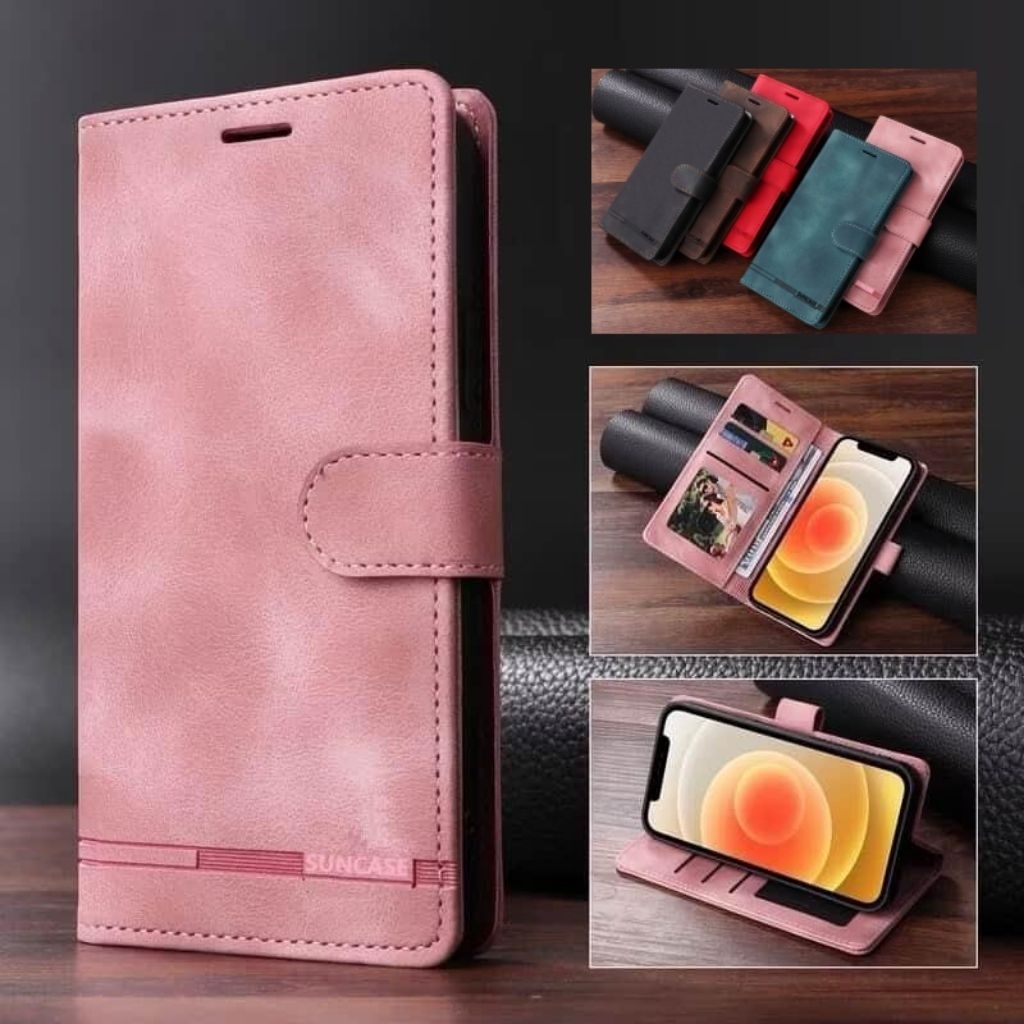 SUNCASE PREMIUM LEATHER CASE FOR INFINIX NOTE 8 Note 10 Note 10 Pro Note 11 Note 11 Pro Note 12 2023