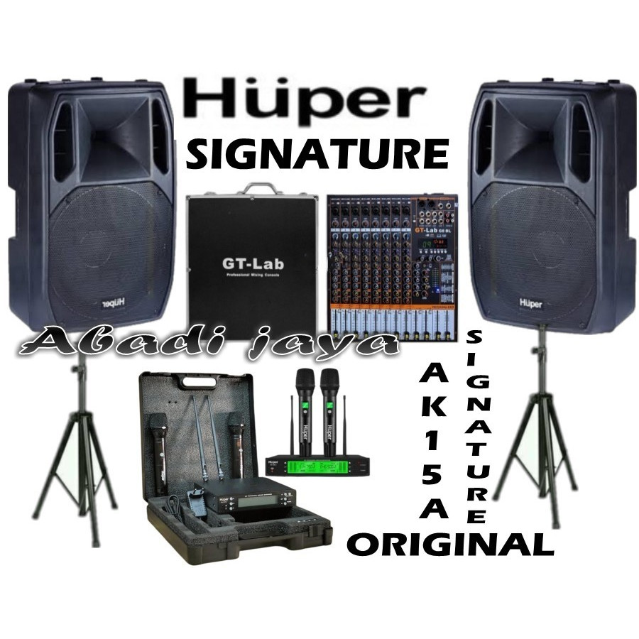 paket sound system huper ak15a signature gt lab 8 8 ch sk18pro original