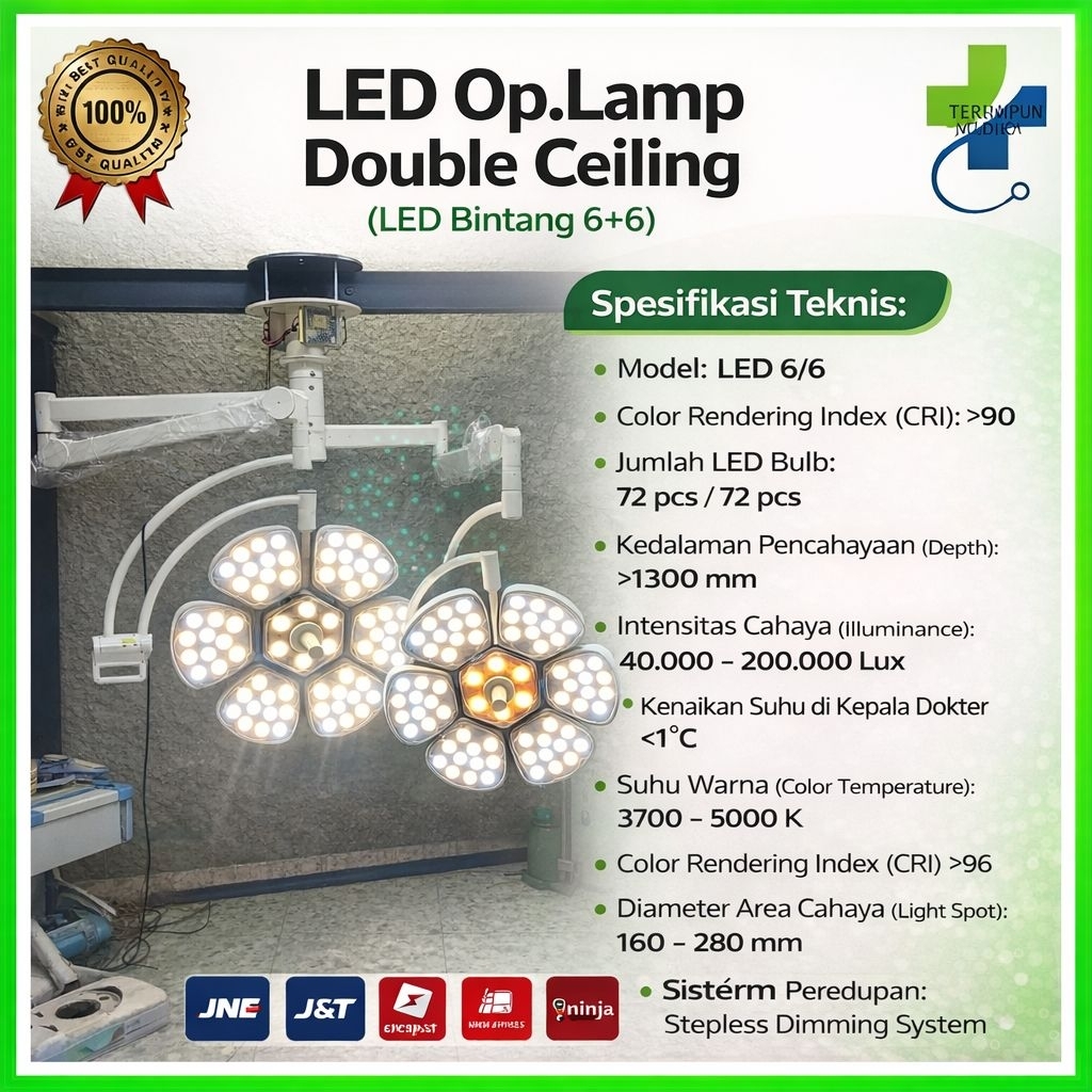 Lampu Operasi Led / Lampu Operasi Bintang 6+6 / Lampu Operasi Bedah / Lampu Operasi Led 6 Bintang