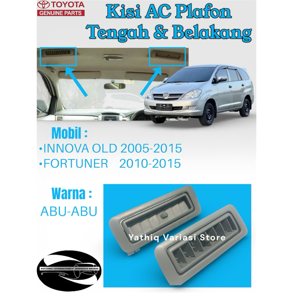 GRIL KISI-KISI AC PLAFON BELAKANG BLOWER MOBIL INNOVA LAMA 2005-2015 & FORTUNER 2010-2015 WARNA CAR 