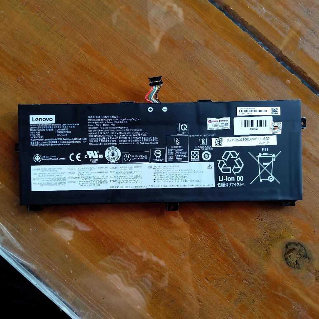 baterai lenovo thinkpad yoga x390