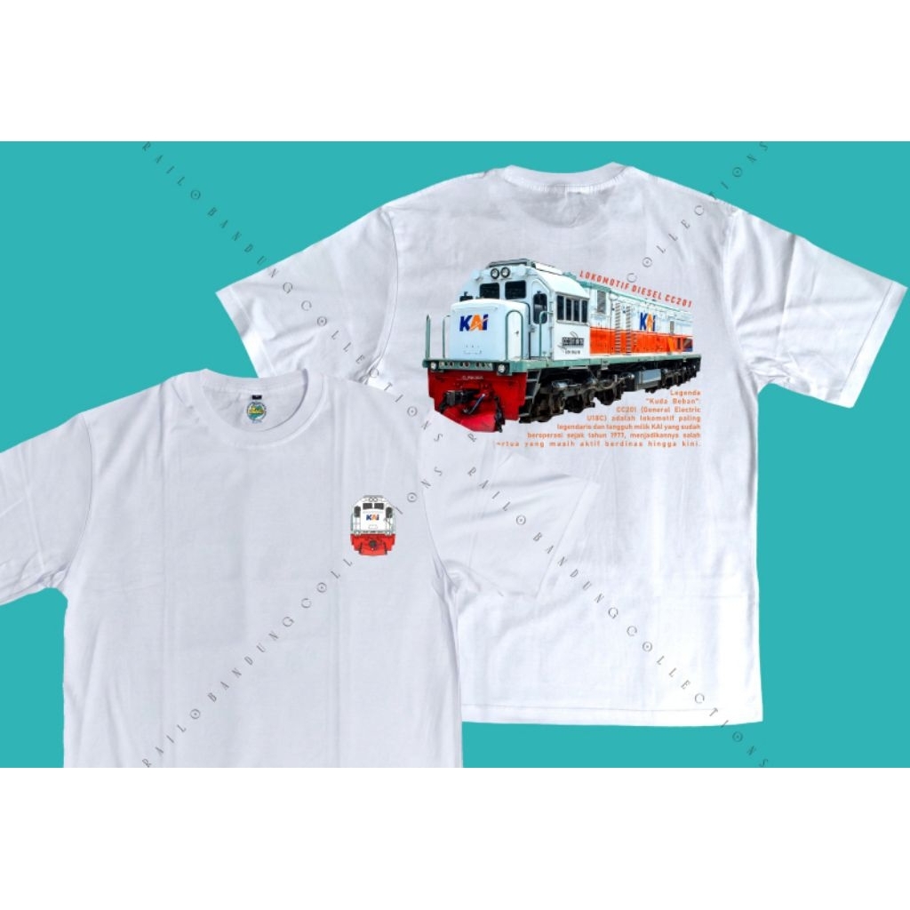 kaos REMAJA DEWASA kereta api | cc201 lokomotif | kaos couple