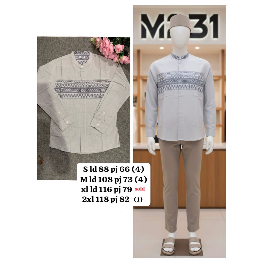 KEMEJA KOKO PANJANG DAN PENDEK LAKI LAKI DEWASA M231 ORIGINAL