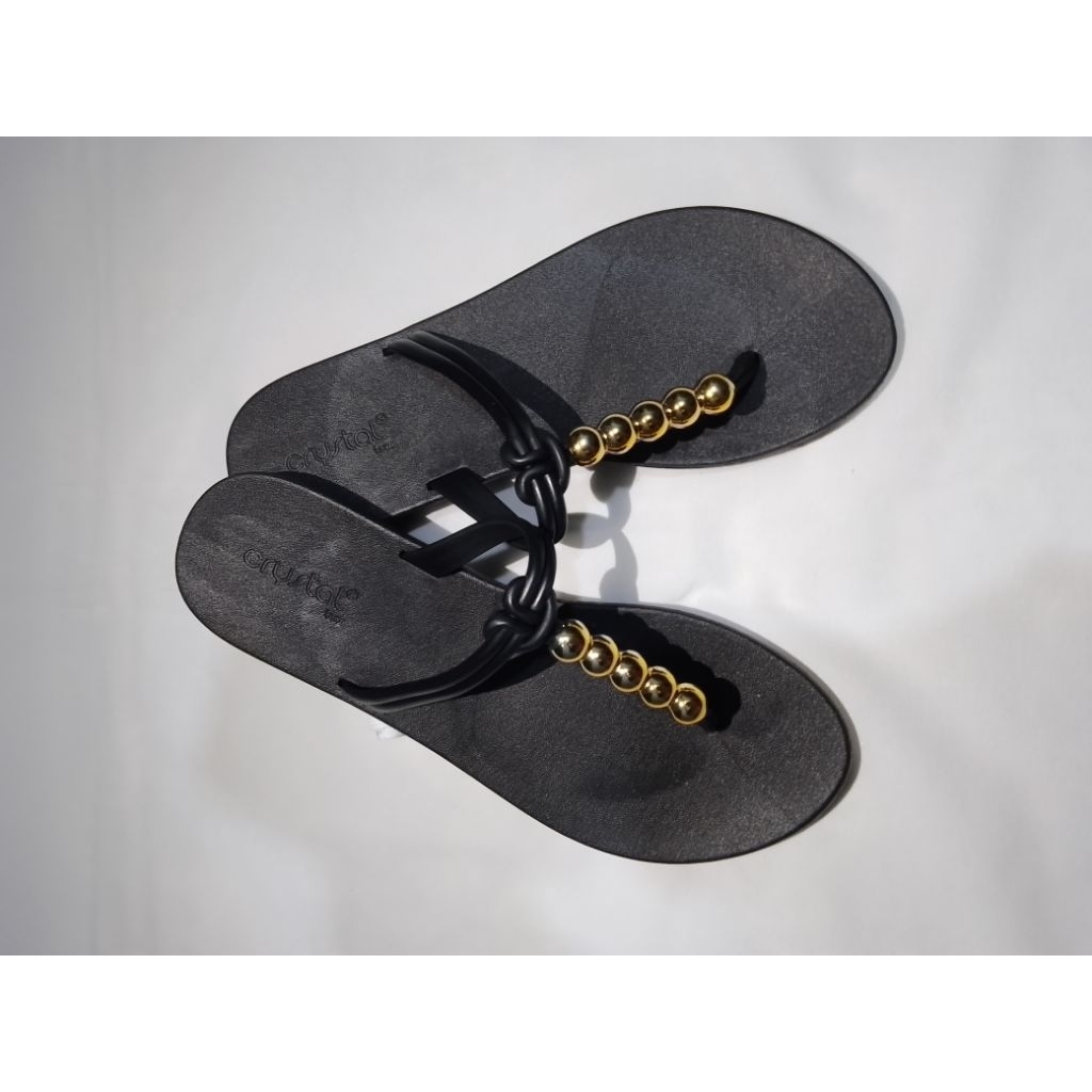Sandal Wanita Glanzton jelly tali kabel hitam