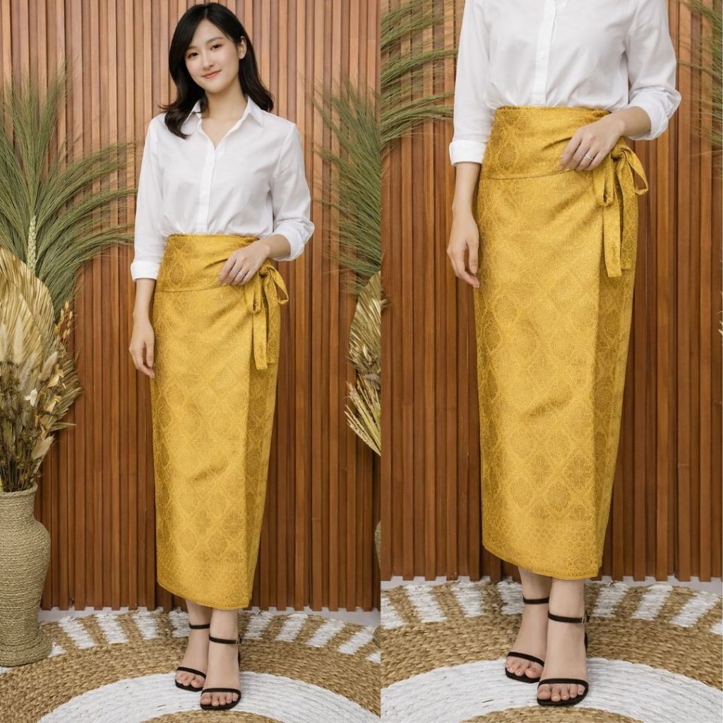 Rok Songket Simple Modern / Rok Lilit Songket Gold Premium Pilihan Warna