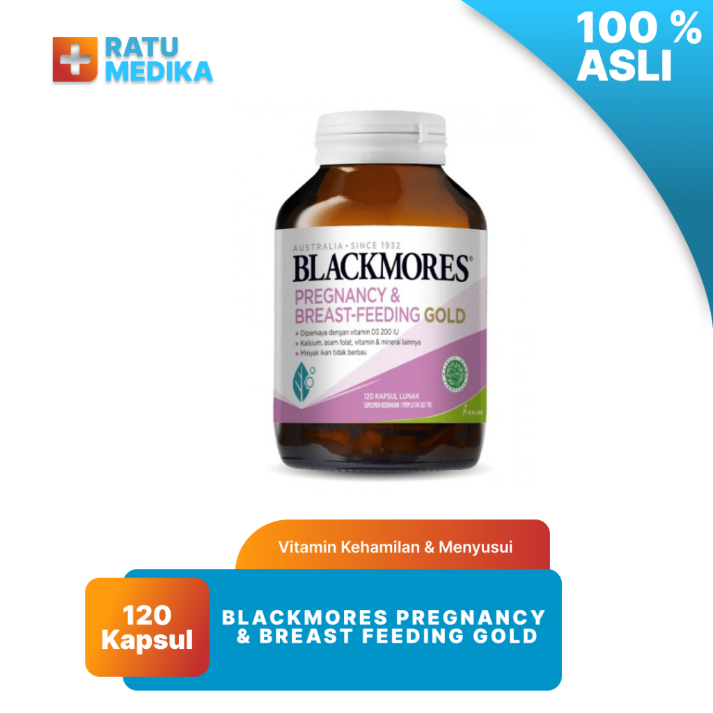 Blackmores Pregnancy & Breast Feediing Gold 120 Capsule - Vitamin Kehamilan & Ibu Menyusui