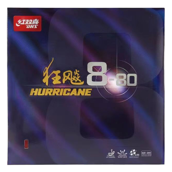 Karet Pingpong DHS Hurricane 8-80 Original / Karet Bet Tenis Meja DHS Hurricane 8-80