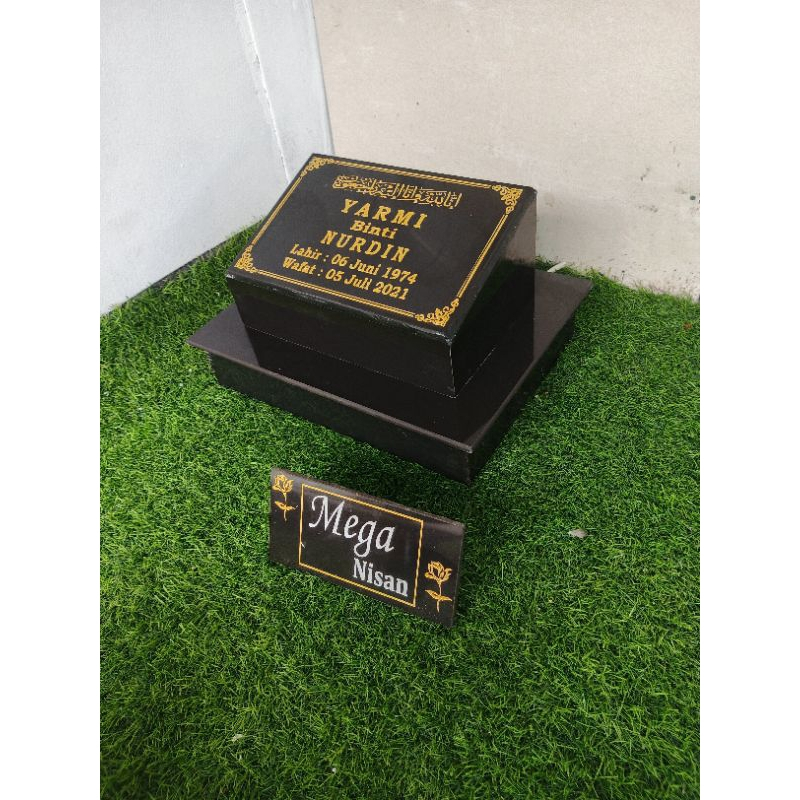 BATU NISAN 30X40 40X50 GRANIT ALAM+FOTO TERMURAH-FREE PACKING KAYU