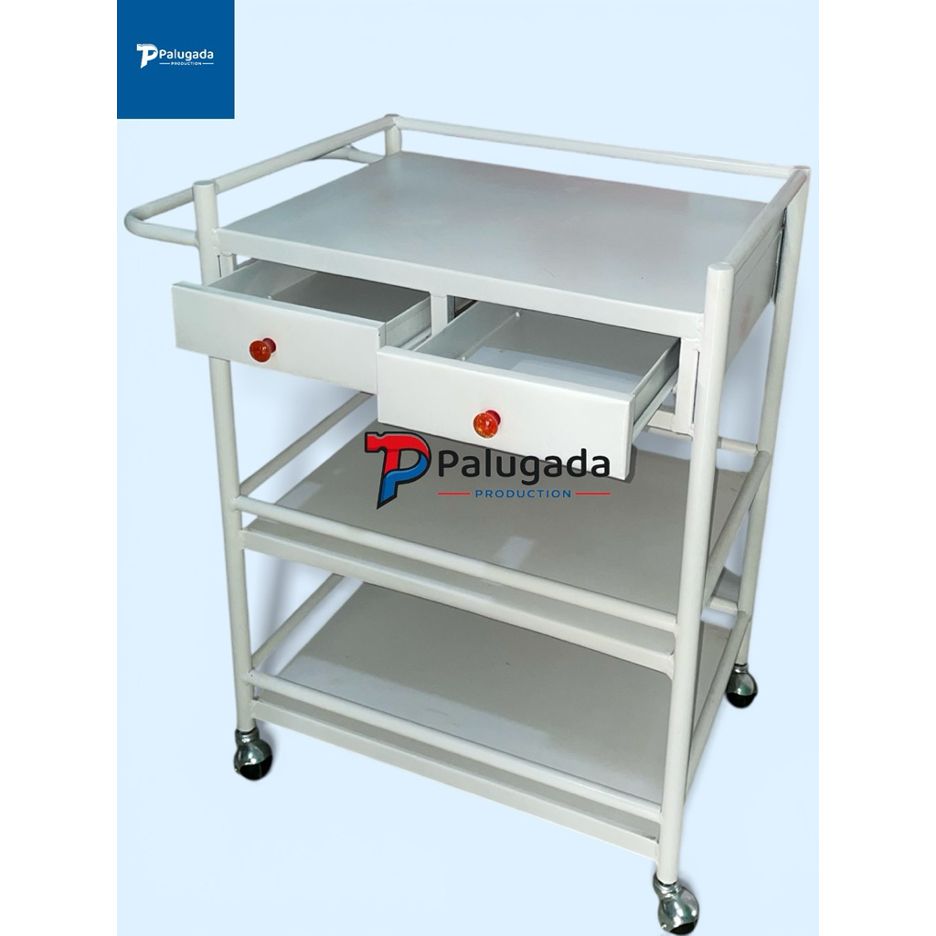 Troli 3 Rak Laci, Troli Instrumen 3 Rak Laci Besi, Troli Medis