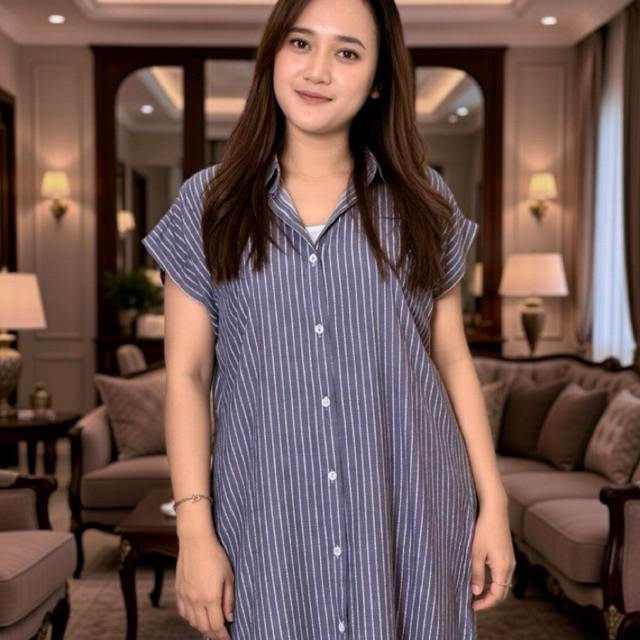 Daster kerah | full kancing dari atas sampai bawah, bahan rayon premium halus dan dingin, motif eleg