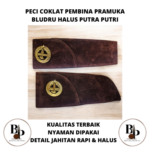 Peci Coklat Pembina Pramuka Bludru Halus Putra Putri