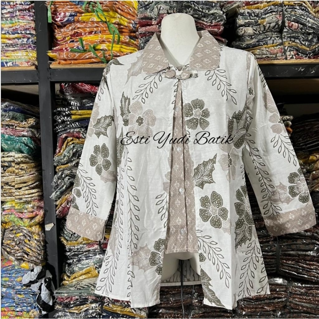 Blus batik atasan wanita blouse batik modern style blouse batik wanita baju blus wanita kekinian blo