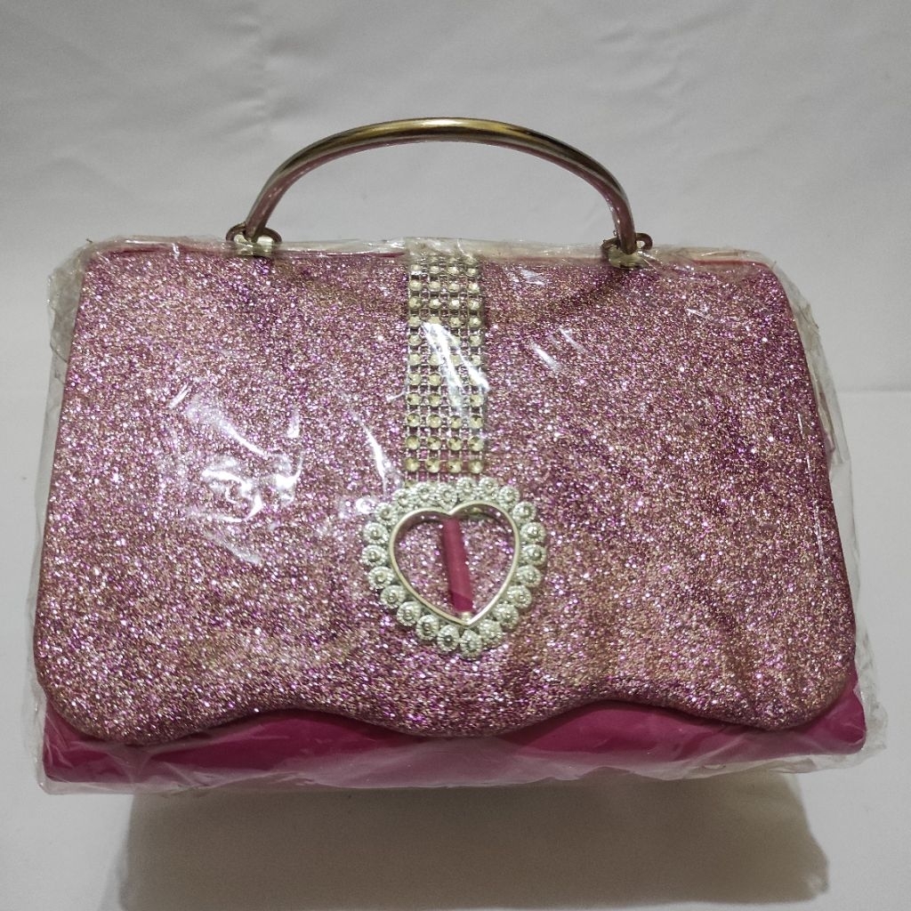 [ONDINE ROMBENGAN] TAS SELEMPANG WARNA PINK/ TAS PESTA GLITTER MERAH MUDA